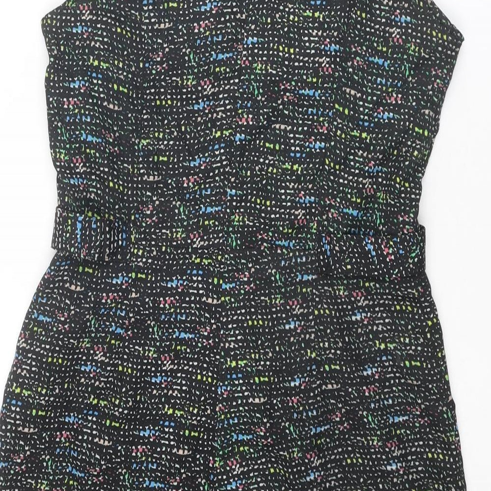 Boohoo Womens Multicoloured Geometric Polyester Playsuit One-Piece Size 8 Button - Cut Out Detail