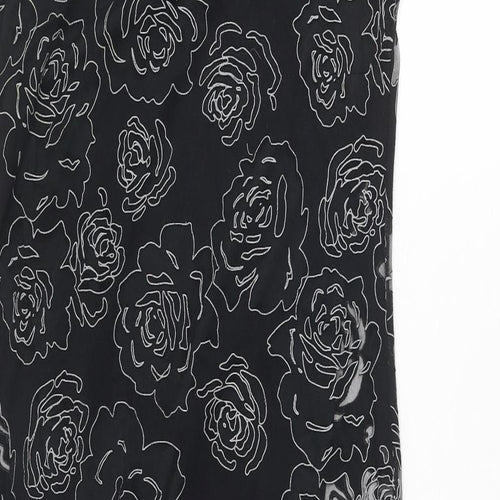 Sweet Poison Womens Black Floral Polyester A-Line Size 10 Round Neck Pullover