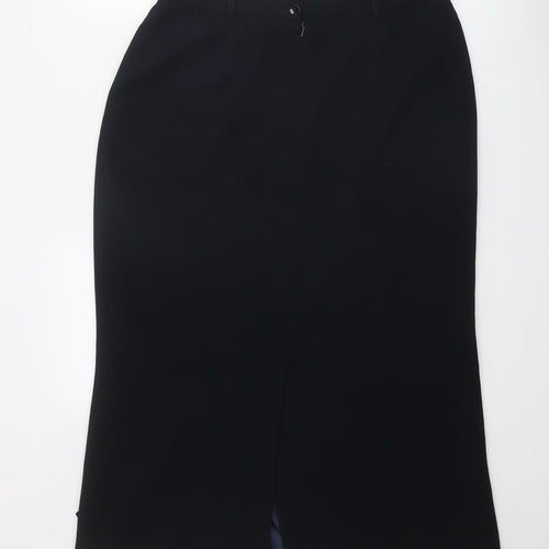 Viyella Womens Black Polyester A-Line Skirt Size 34 in Zip