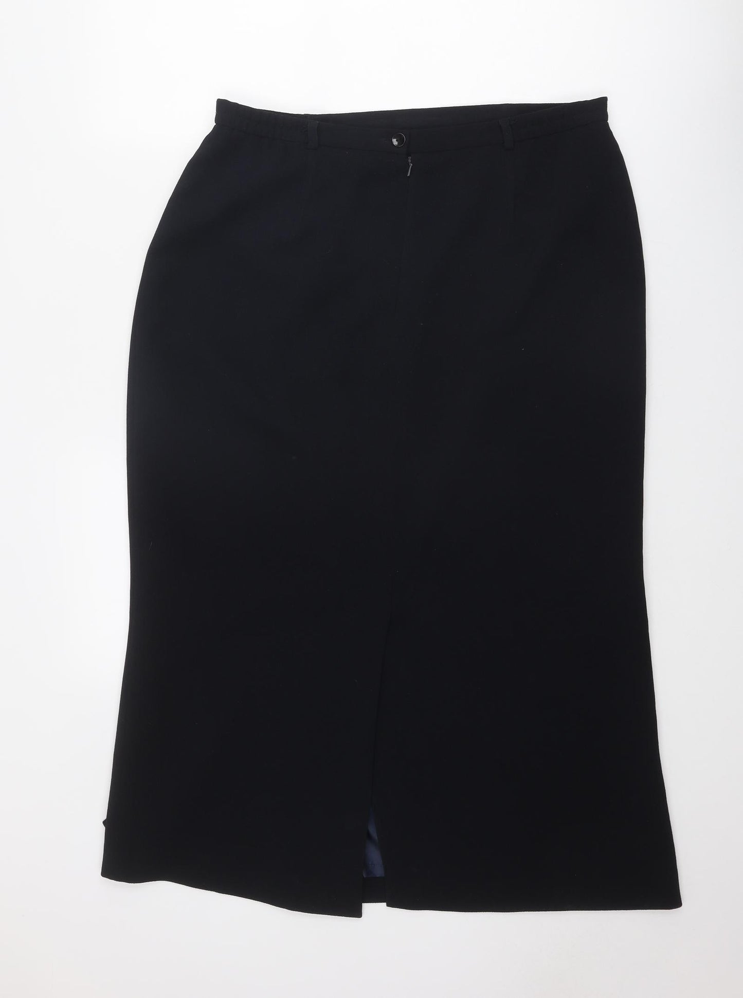 Viyella Womens Black Polyester A-Line Skirt Size 34 in Zip