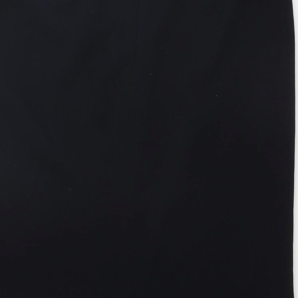 Viyella Womens Black Polyester A-Line Skirt Size 34 in Zip