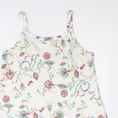 St Michael Womens Multicoloured Floral Polyester Tank Dress Size 12 Round Neck Pullover