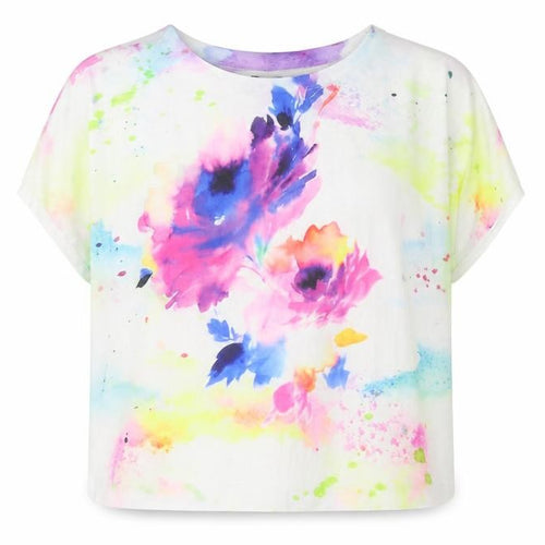Kaleidoscope Womens Multicoloured Polyester Basic T-Shirt Size 10 Round Neck - Size 10-12 Flower Detail