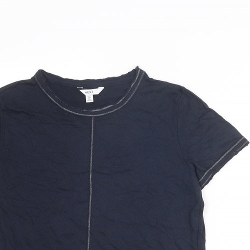 NEXT Womens Blue Modal Basic T-Shirt Size 14 Round Neck