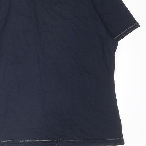 NEXT Womens Blue Modal Basic T-Shirt Size 14 Round Neck