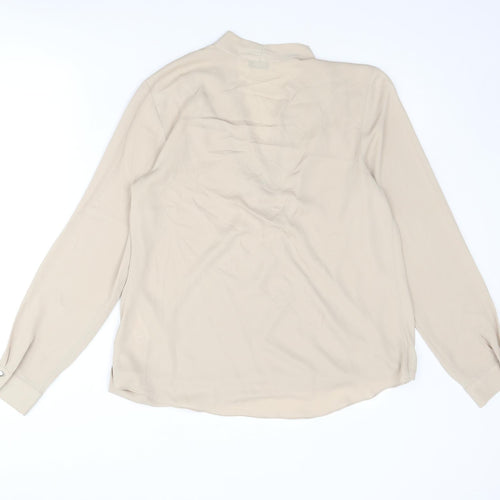 Wallis Womens Beige Polyester Basic Blouse Size S V-Neck