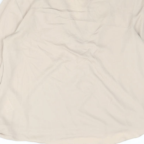 Wallis Womens Beige Polyester Basic Blouse Size S V-Neck