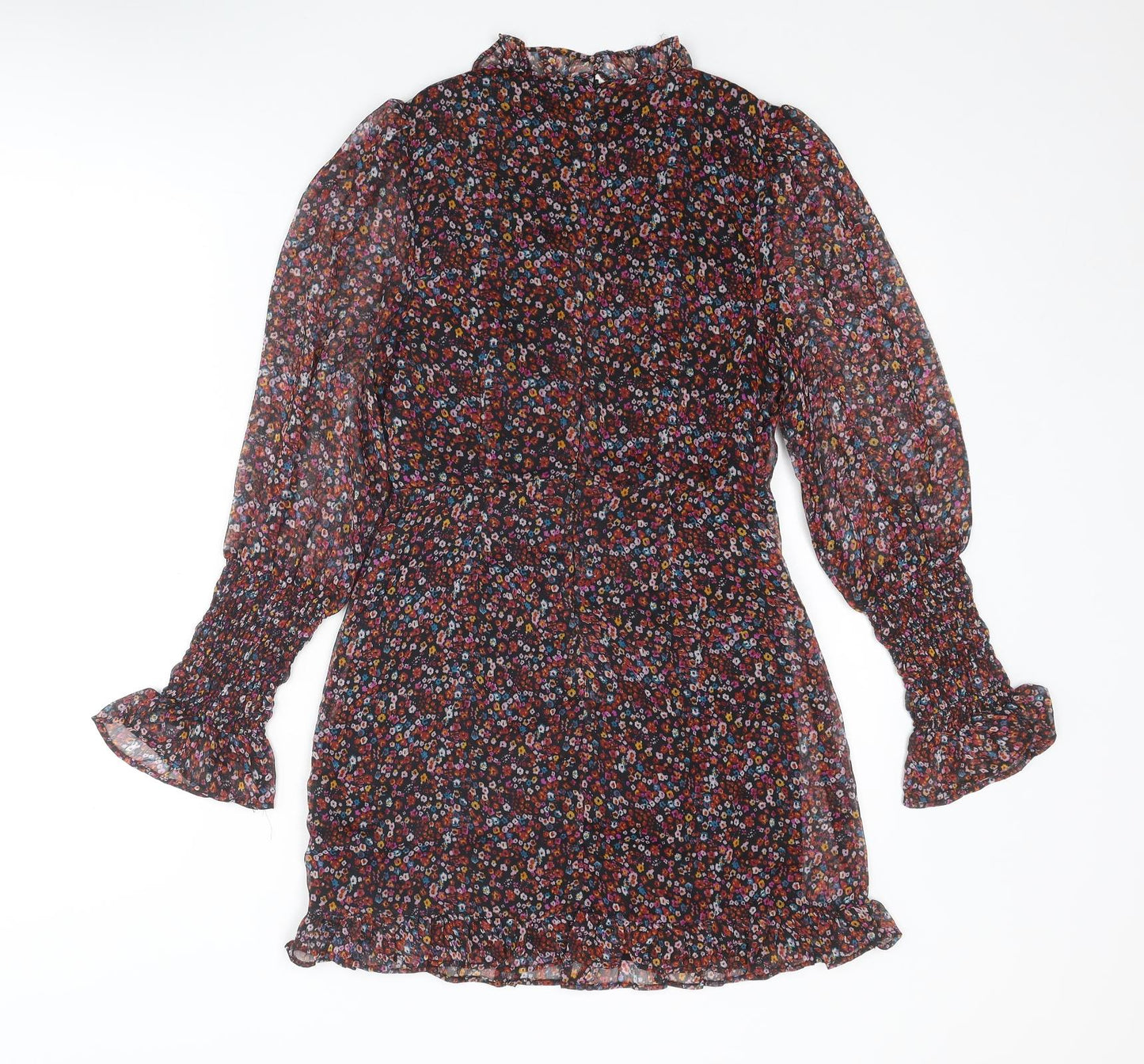 Mystic Threads Womens Multicoloured Floral Polyester A-Line Size XS Round Neck Zip