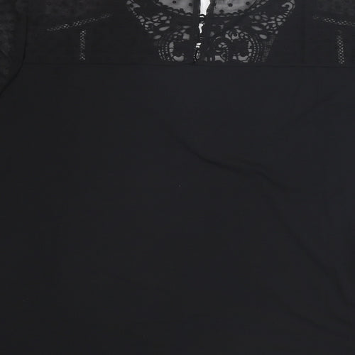 Love & Roses Womens Black Polyester Basic Blouse Size 20 Round Neck - Mesh Sleeve