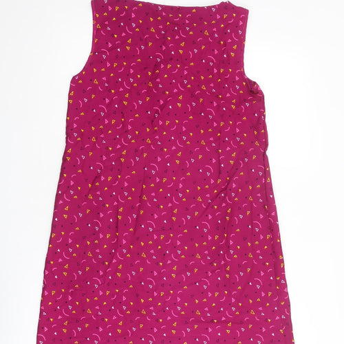 Mela Loves London Womens Purple Geometric Polyester A-Line Size 10 Round Neck Pullover
