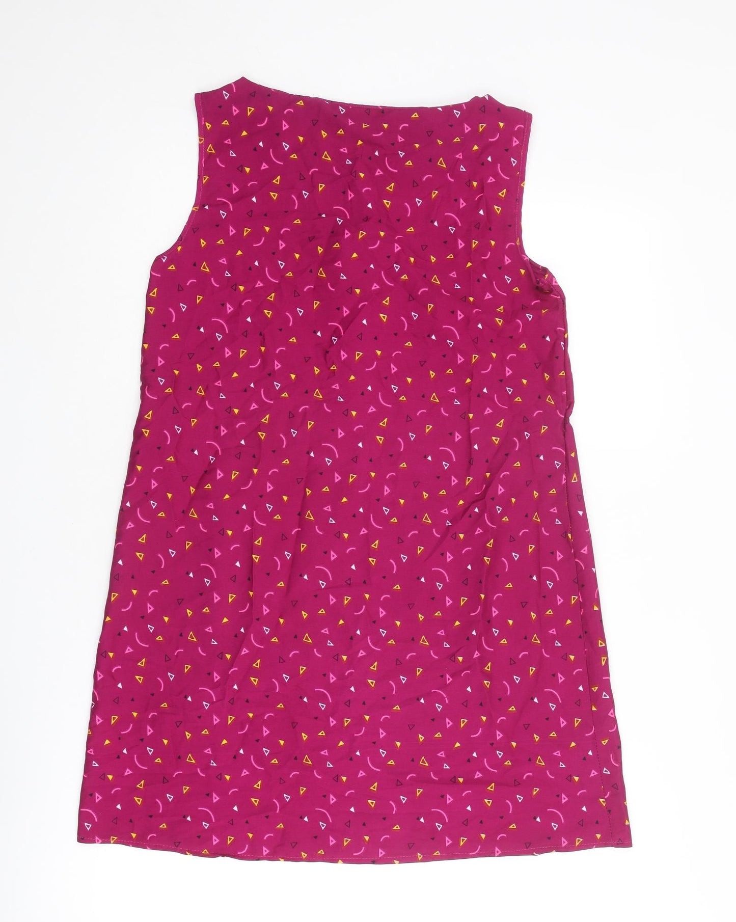 Mela Loves London Womens Purple Geometric Polyester A-Line Size 10 Round Neck Pullover
