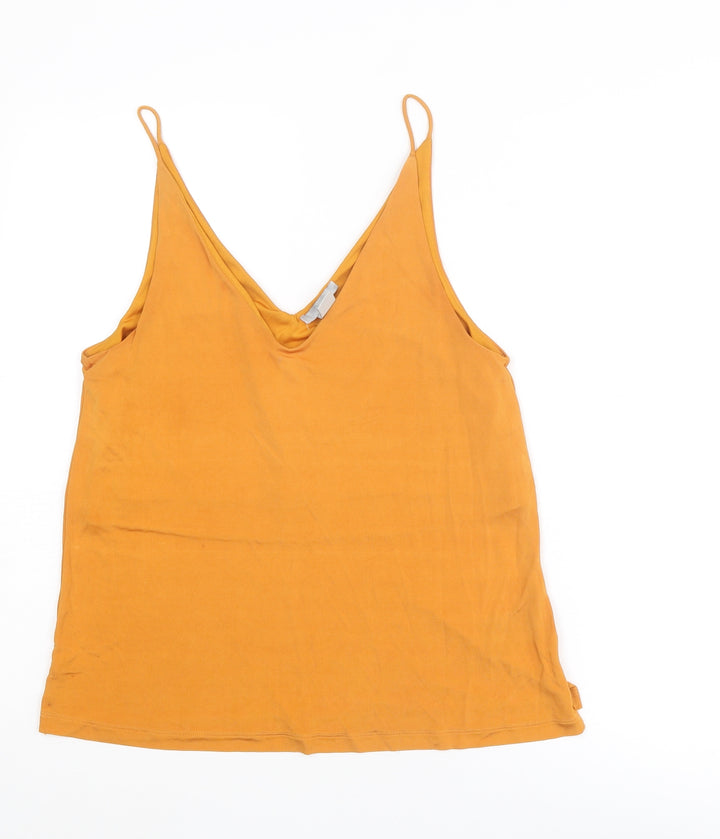 H&M Womens Orange Viscose Camisole Tank Size S V-Neck