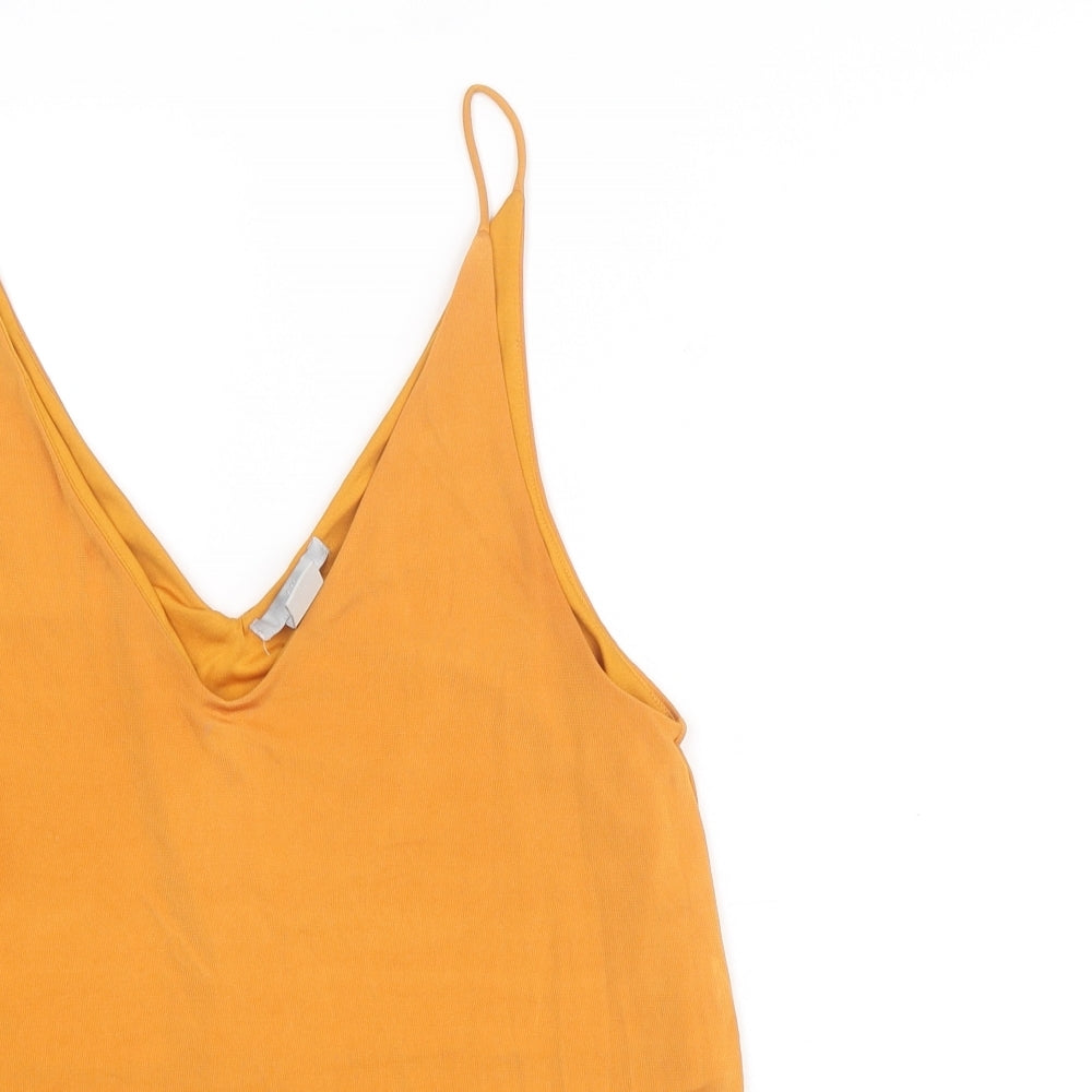 H&M Womens Orange Viscose Camisole Tank Size S V-Neck