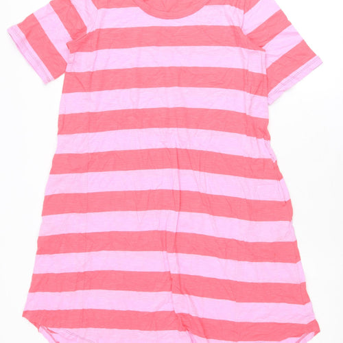 Betty Basics Womens Pink Striped Cotton T-Shirt Dress Size 8 Round Neck Pullover