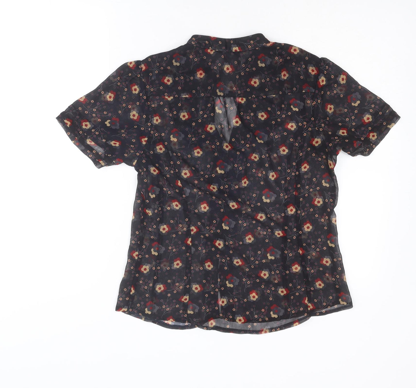 Jasper Conran Womens Multicoloured Floral Polyester Basic Button-Up Size 14 V-Neck