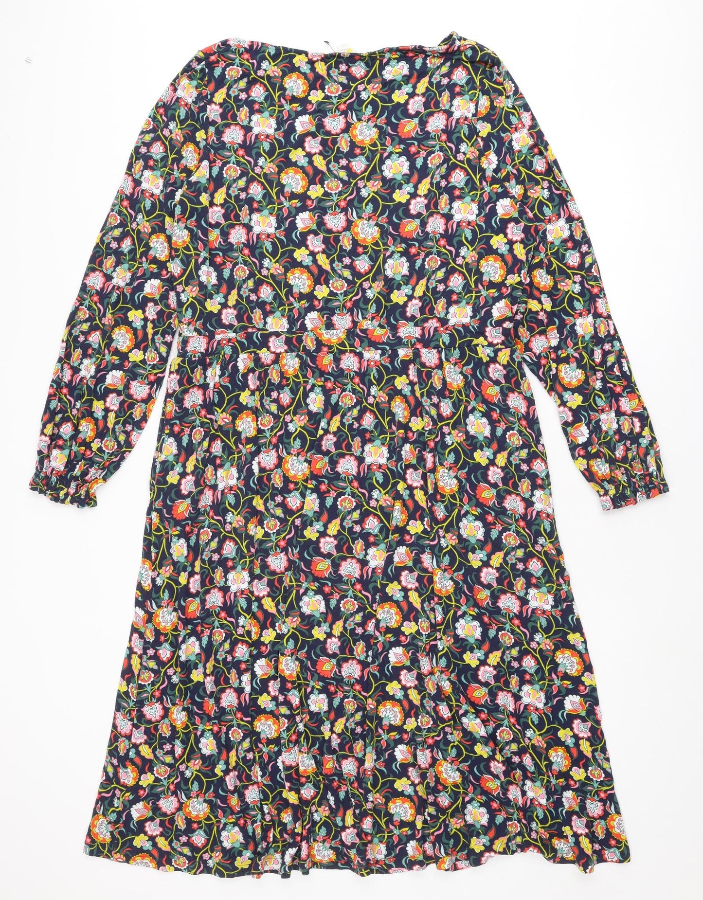 Boden Womens Multicoloured Floral Viscose A-Line Size 20 Round Neck Pullover