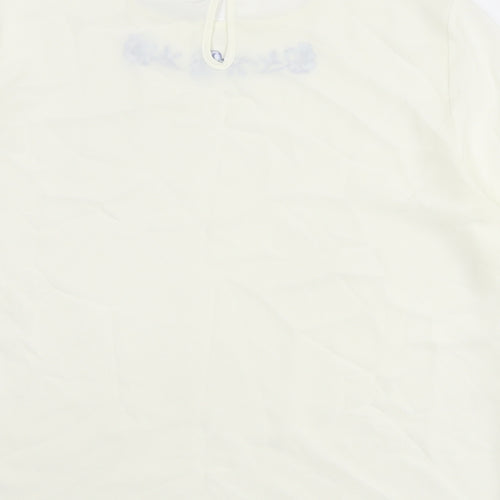 Jamie Oliver Womens White Polyester Basic T-Shirt Size 14 Round Neck - Flower