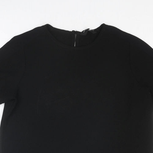 Dorothy Perkins Womens Black Polyester Basic T-Shirt Size 10 Round Neck