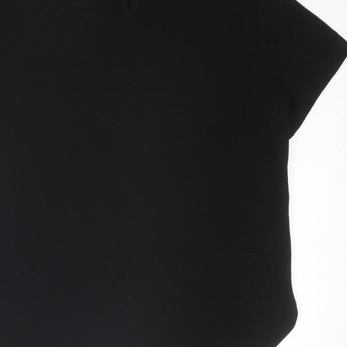 Dorothy Perkins Womens Black Polyester Basic T-Shirt Size 10 Round Neck