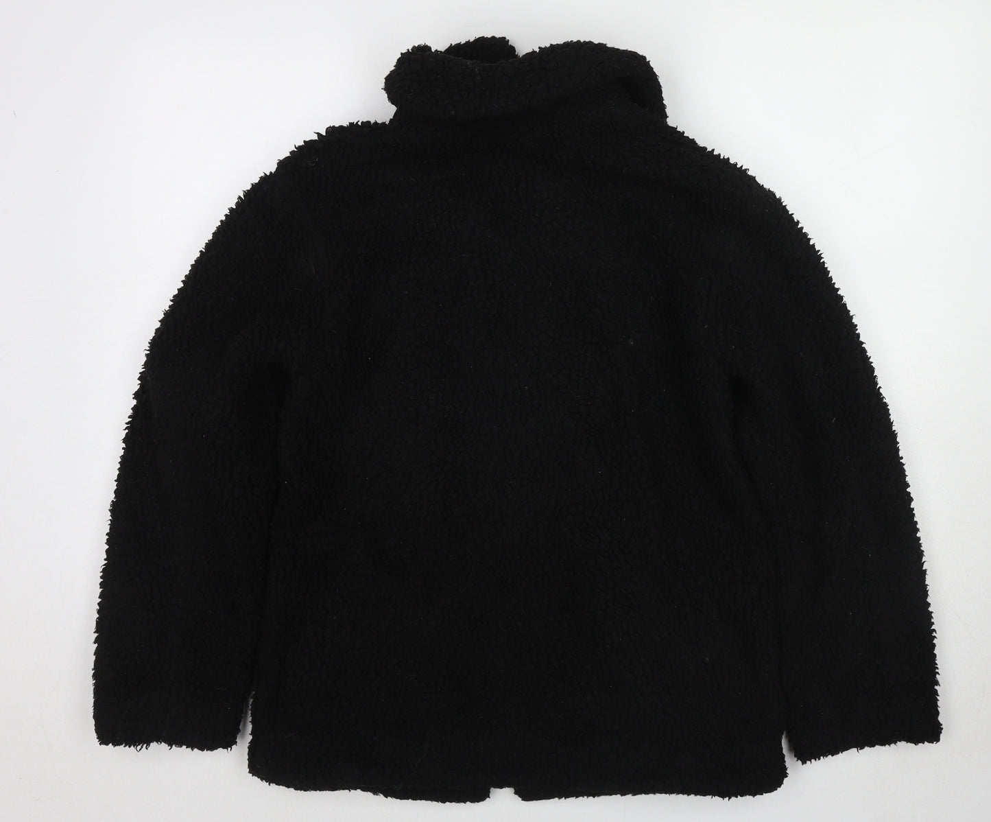 Topshop Womens Black Jacket Size 6 Zip - Teddy Bear Style