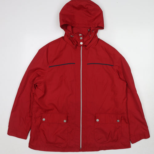 David Barry Womens Red Jacket Size 20 Zip