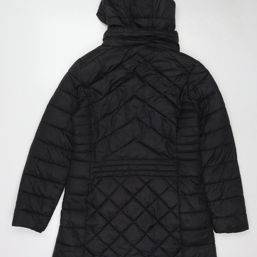 NEXT Womens Black Quilted Coat Size 12 Zip