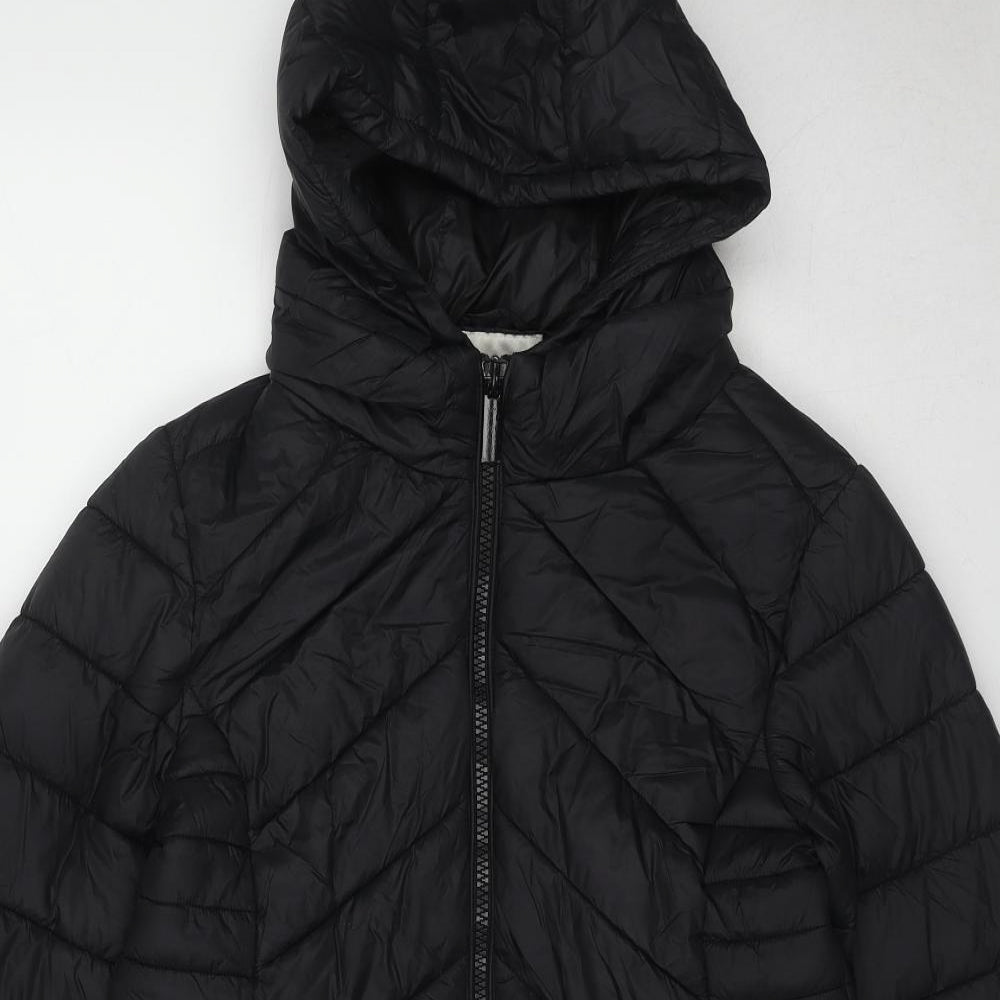 NEXT Womens Black Quilted Coat Size 12 Zip