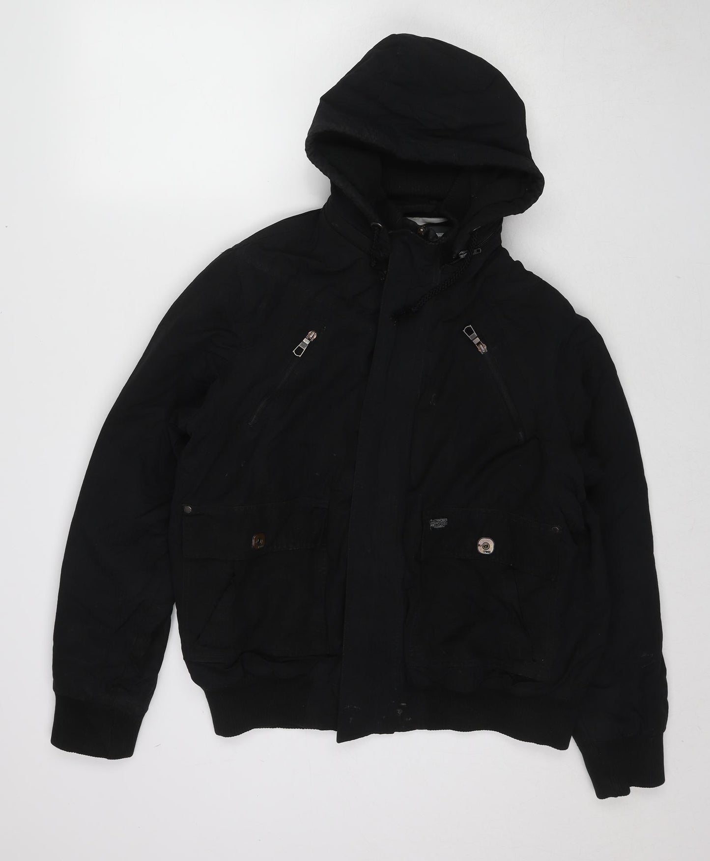 Blue Inc Mens Black Jacket Size XL Zip