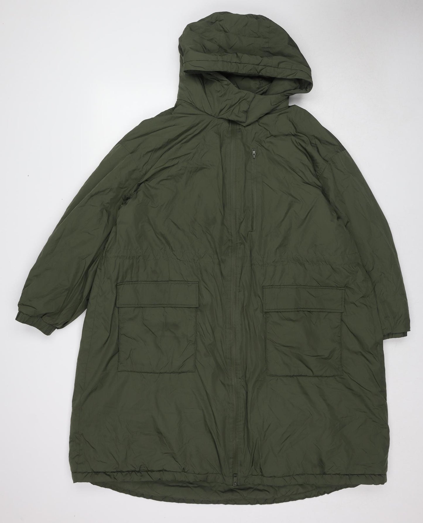 Marks and Spencer Womens Green Rain Coat Coat Size 20 Zip