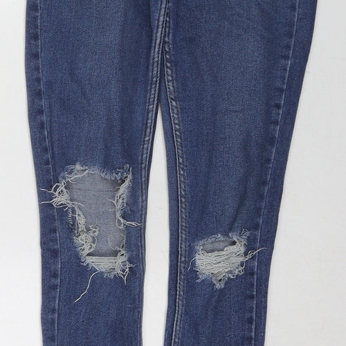 New Look Womens Blue Cotton Skinny Jeans Size 10 Regular Zip