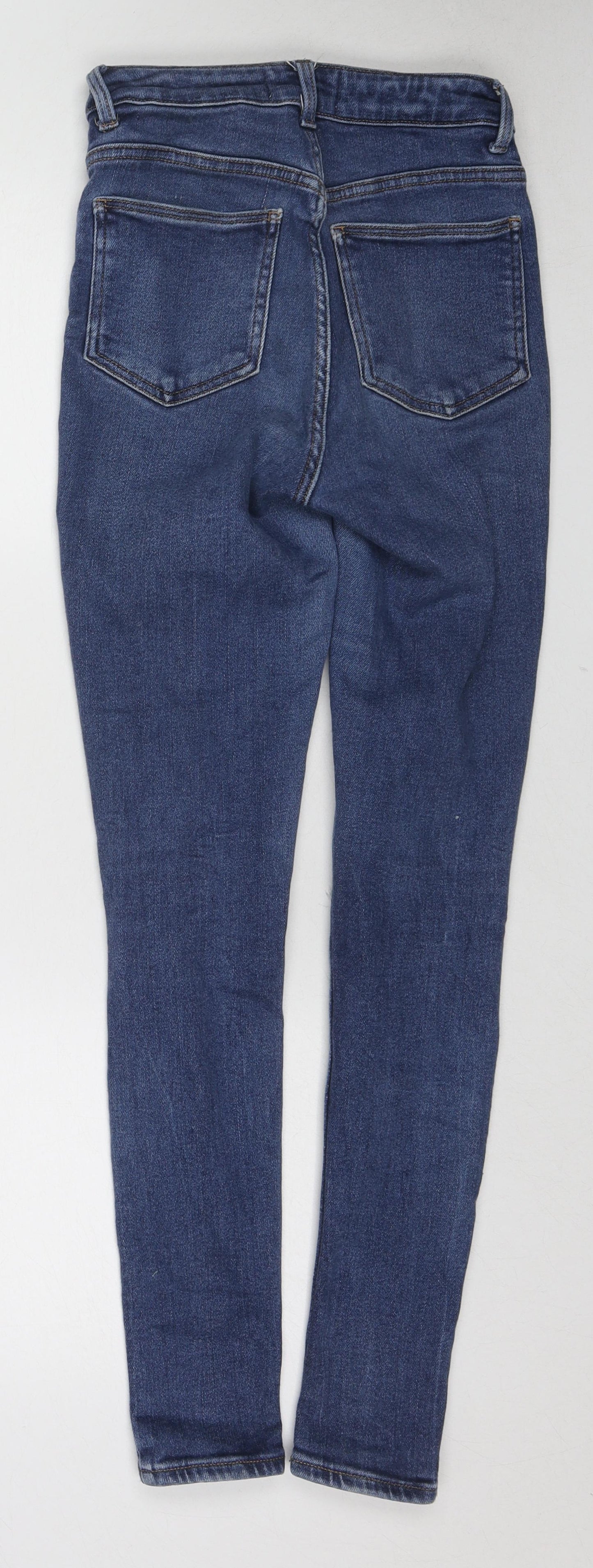 New Look Womens Blue Cotton Skinny Jeans Size 10 Regular Zip