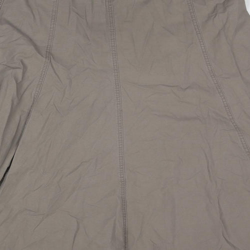 Marks and Spencer Womens Brown Cotton A-Line Skirt Size 18 Zip