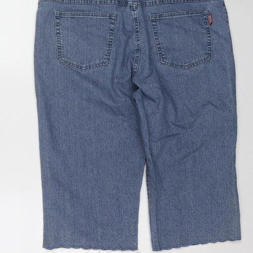 Maxanna Womens Blue Cotton Cropped Jeans Size 38 in Regular Zip