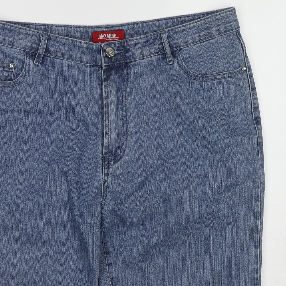 Maxanna Womens Blue Cotton Cropped Jeans Size 38 in Regular Zip