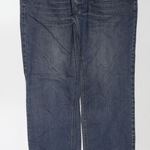 Boston Crew Womens Blue Cotton Straight Jeans Size 34 in Regular Zip