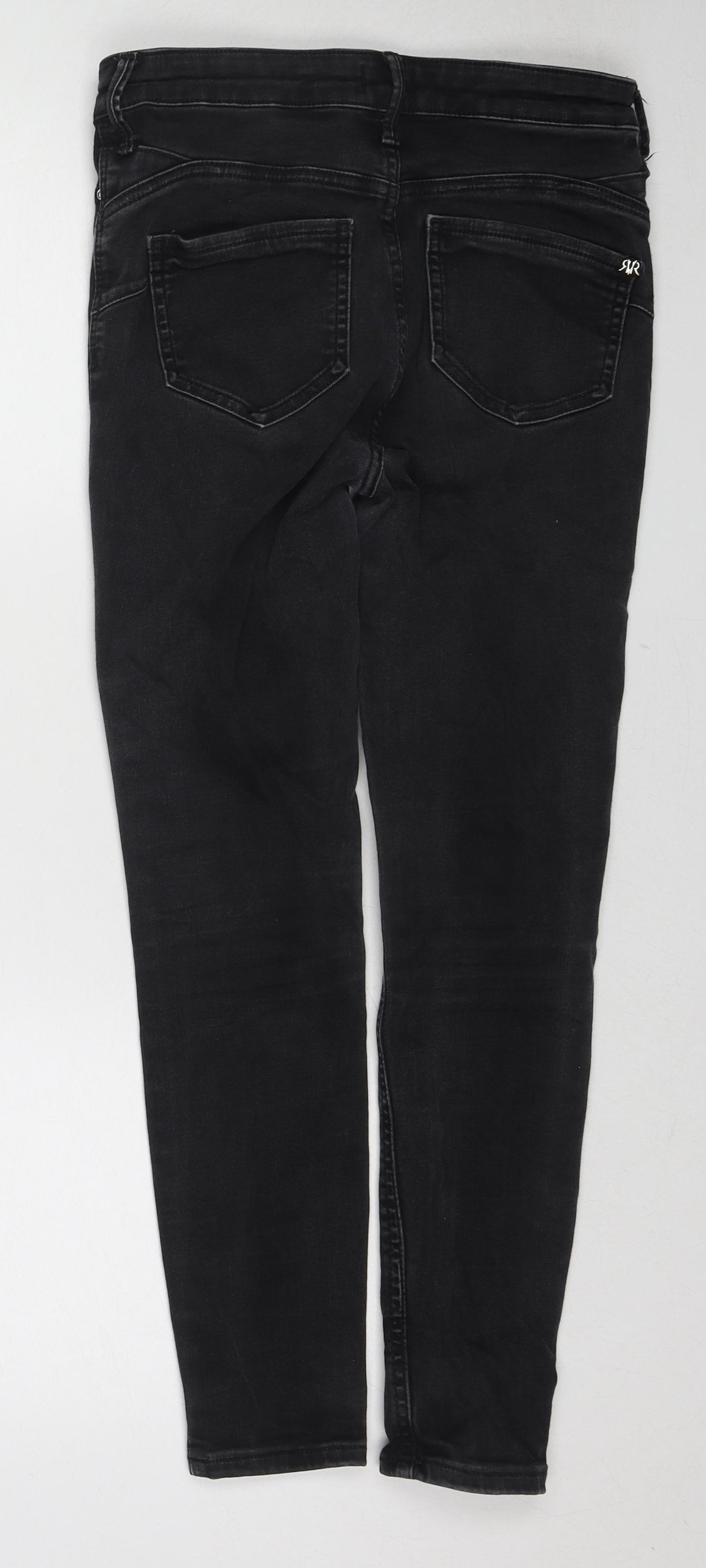 River Island Womens Black Cotton Skinny Jeans Size 12 Regular Zip
