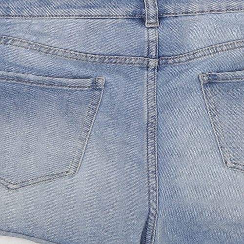 NEXT Womens Blue Cotton Hot Pants Shorts Size 12 Regular Zip