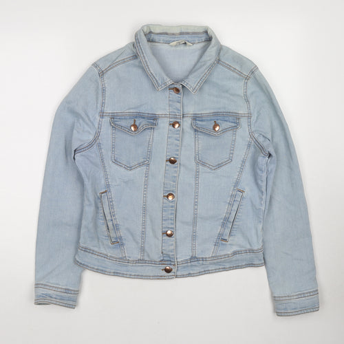 Peacocks Womens Blue Jacket Size 14 Button