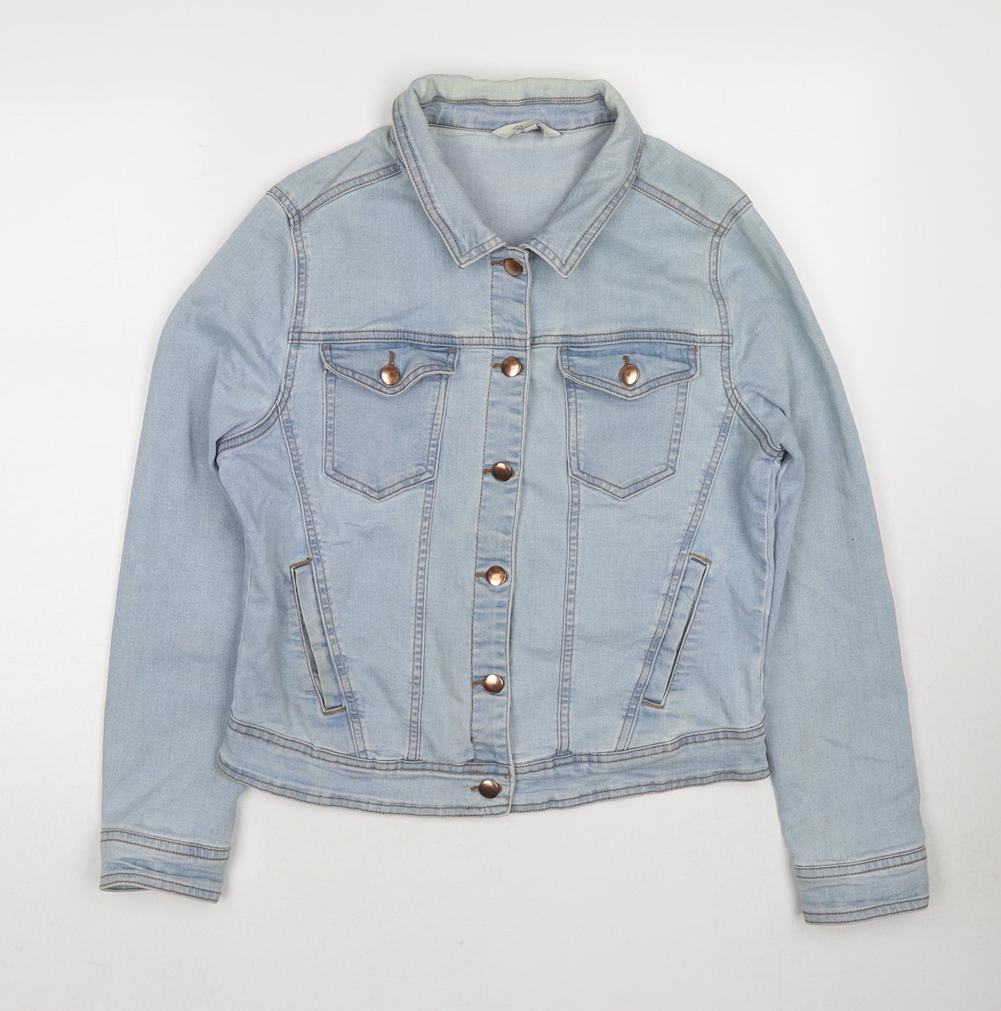 Peacocks Womens Blue Jacket Size 14 Button