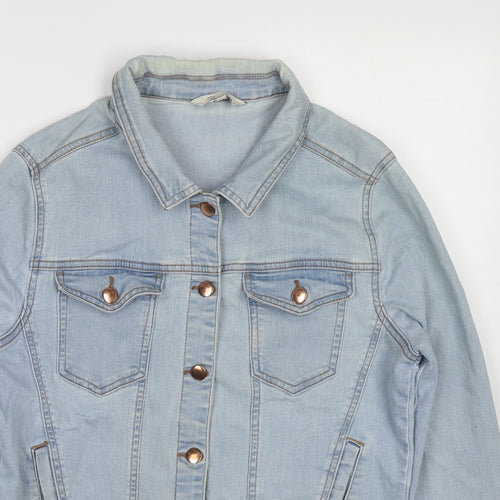 Peacocks Womens Blue Jacket Size 14 Button