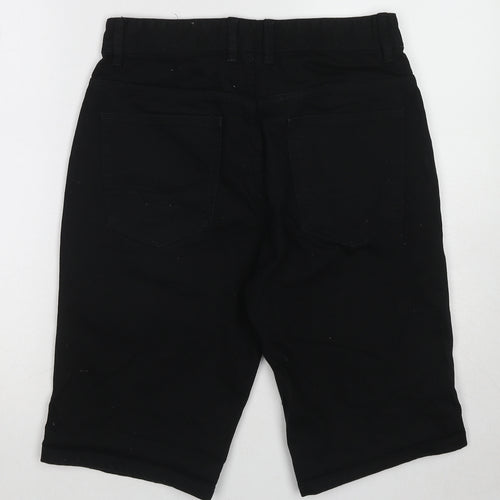 NEXT Mens Black Cotton Chino Shorts Size 30 in Regular Zip