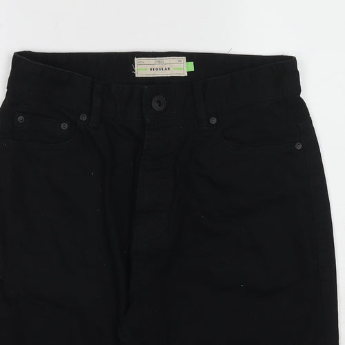 NEXT Mens Black Cotton Chino Shorts Size 30 in Regular Zip