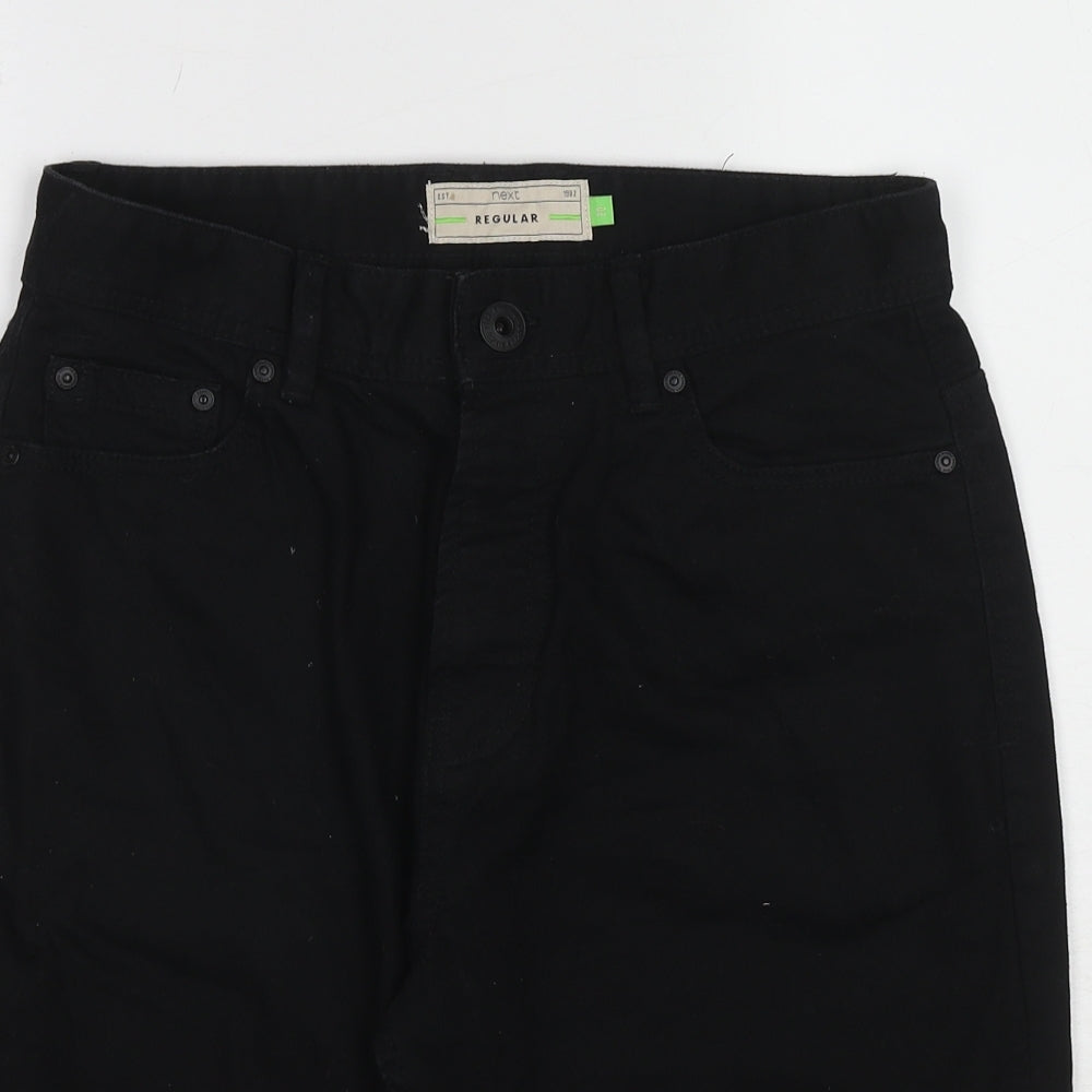 NEXT Mens Black Cotton Chino Shorts Size 30 in Regular Zip