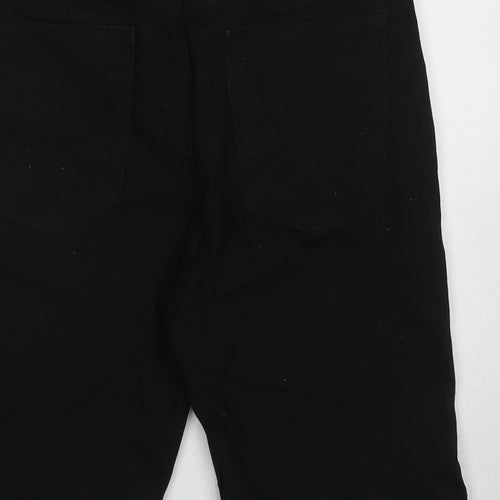 NEXT Mens Black Cotton Chino Shorts Size 30 in Regular Zip