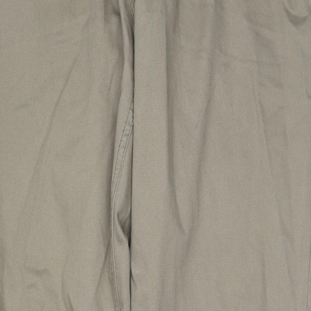 NEXT Mens Beige Cotton Trousers Size 34 in Regular Zip