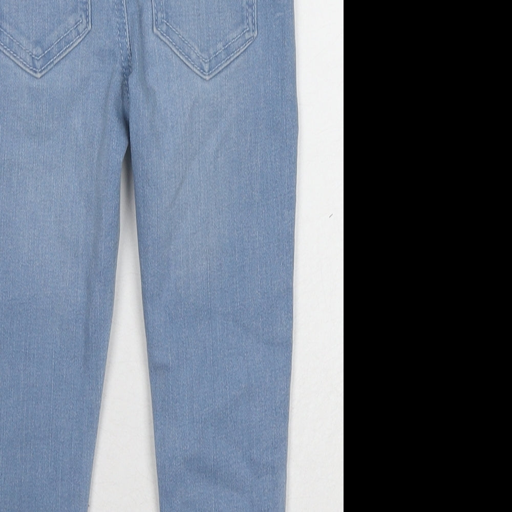 Denim & Co. Girls Blue Cotton Jegging Jeans Size 3-4 Years Regular Pullover - Distressed