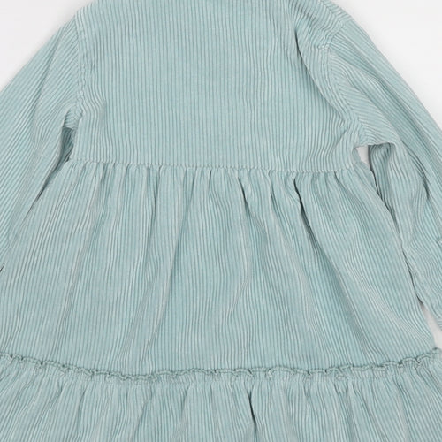TU Girls Blue Nylon A-Line Size 18-24 Months Collared Snap