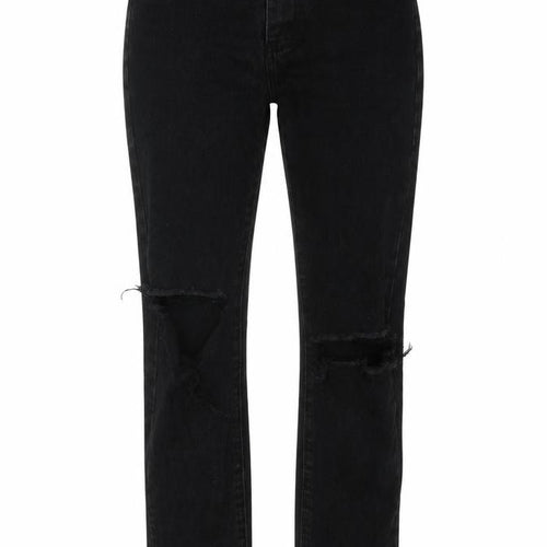 PRETTYLITTLETHING Womens Black Cotton Straight Jeans Size 6 Regular Zip