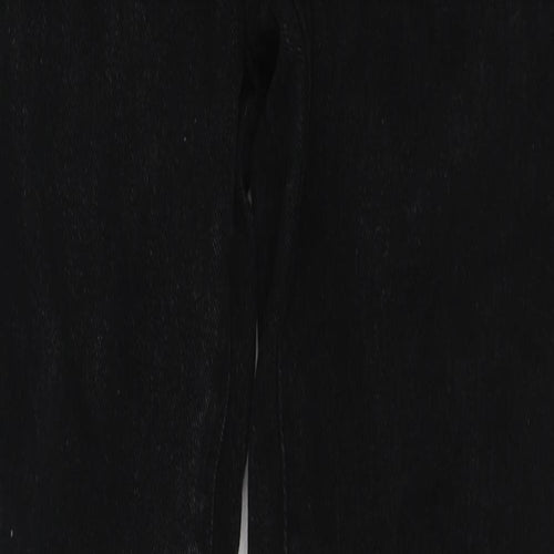 PRETTYLITTLETHING Womens Black Cotton Straight Jeans Size 6 Regular Zip