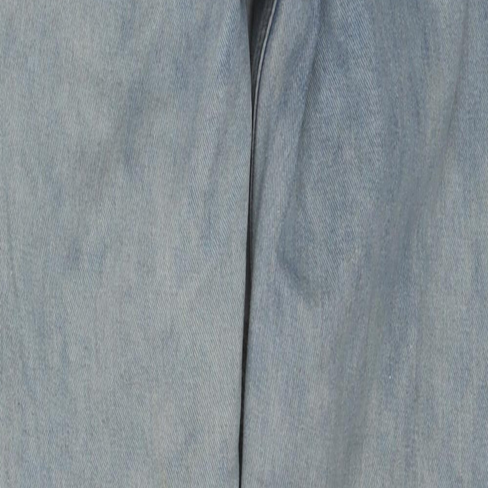 Lotd Womens Blue Cotton Straight Jeans Size 6 Regular Zip